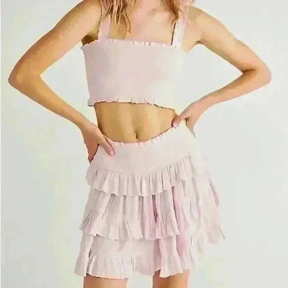 Free People Pink Thalia Set - Picture 1 of 8